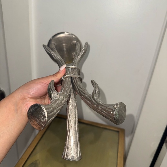 Silver Twig or Antler Candlestick Candle Holder - Picture 4 of 8